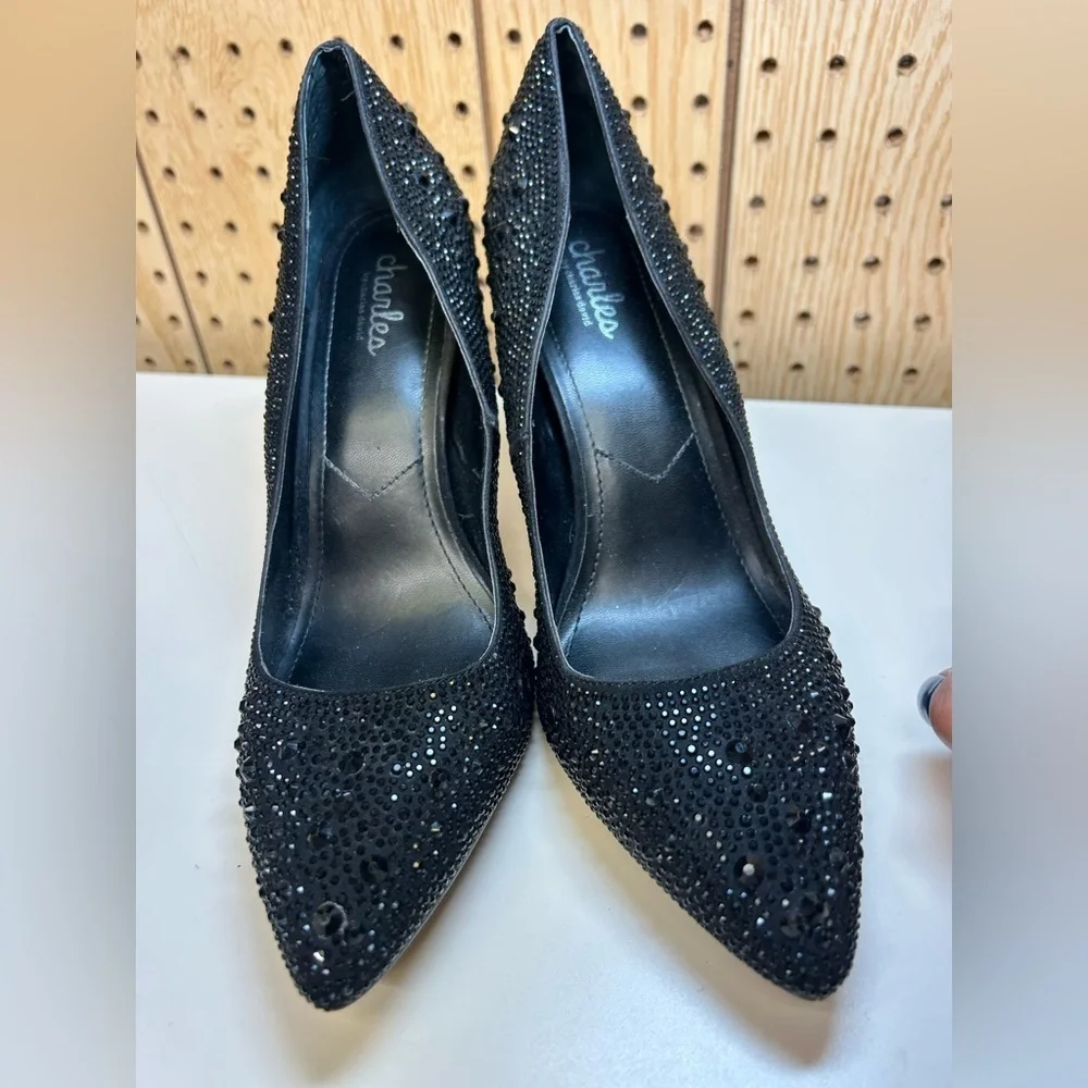 Charles By Charles David Black Embellish Stiletto Pumps